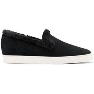 Birdies Shoes The Swift Black Faux Fur Slip On Flats Size 7.5